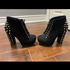 Black spiked heels
